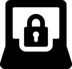 Locked Laptop Outline Svg File, Free Vectors File